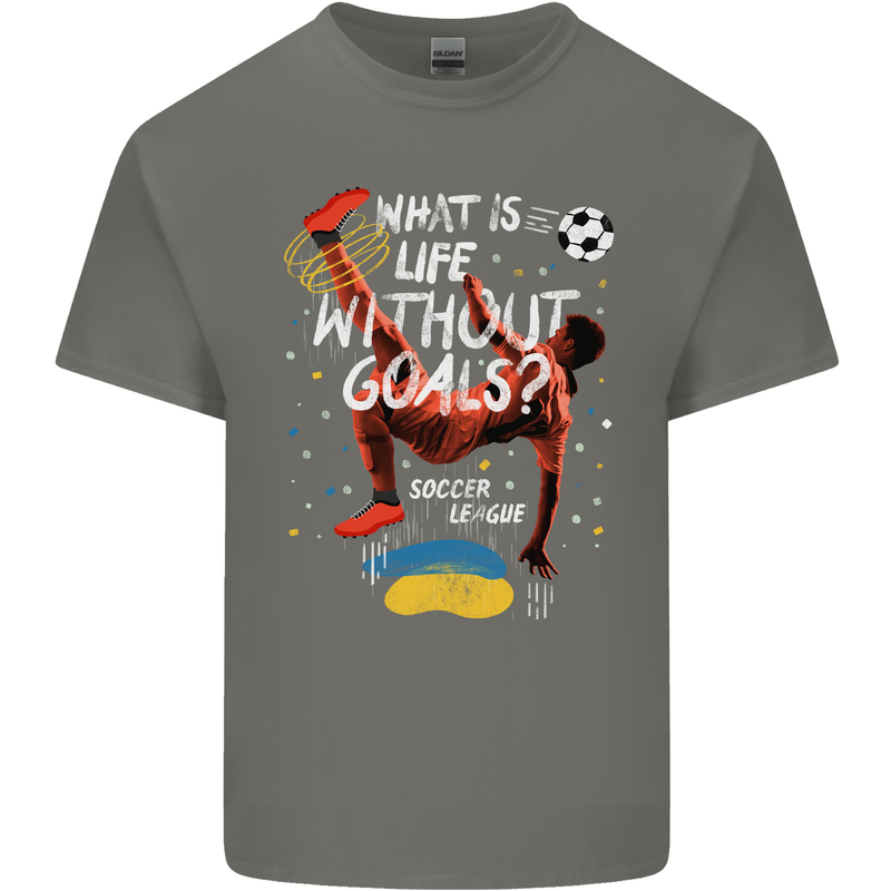 Life Without Goal Football Quote Funny Mens Cotton T-Shirt Tee Top Charcoal