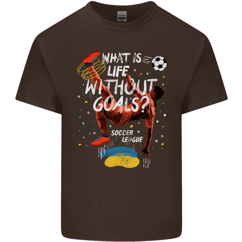 Life Without Goal Football Quote Funny Mens Cotton T-Shirt Tee Top Dark Chocolate