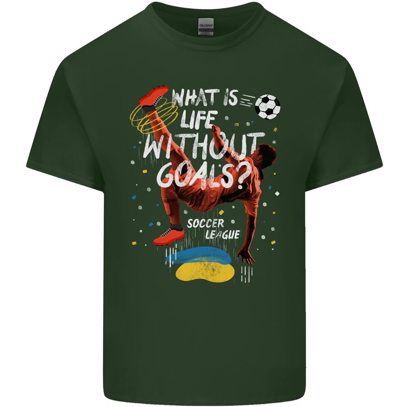 Life Without Goal Football Quote Funny Mens Cotton T-Shirt Tee Top Forest Green