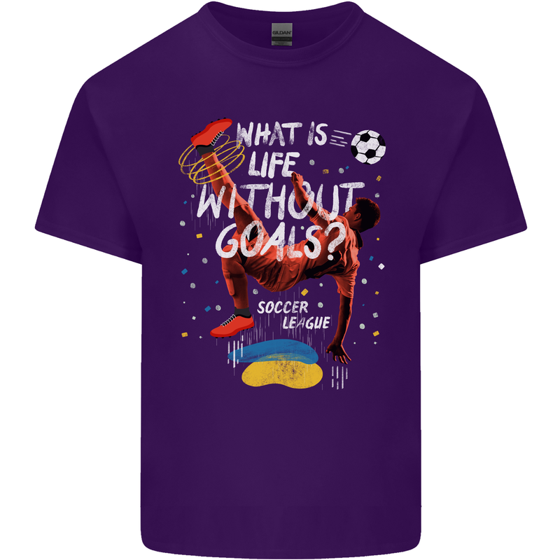 Life Without Goal Football Quote Funny Mens Cotton T-Shirt Tee Top Purple