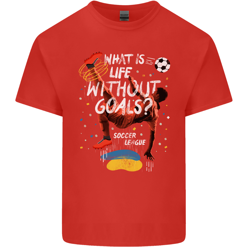 Life Without Goal Football Quote Funny Mens Cotton T-Shirt Tee Top Red