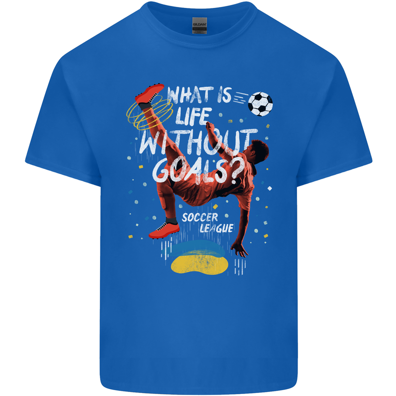 Life Without Goal Football Quote Funny Mens Cotton T-Shirt Tee Top Royal Blue
