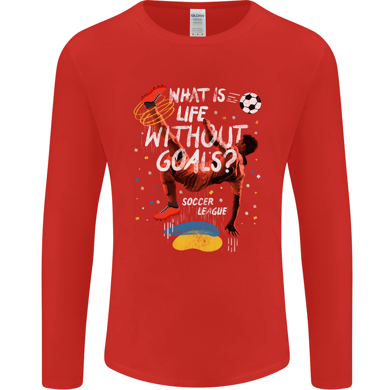 Life Without Goal Football Quote Funny Mens Long Sleeve T-Shirt Red