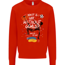 Life Without Goal Football Quote Funny Mens Sweatshirt Jumper Bright Red