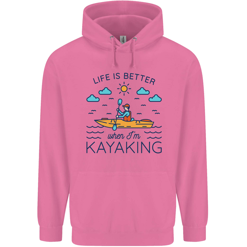 Life is Better When I'm Kayaking Funny Kayak Mens 80% Cotton Hoodie Azelea