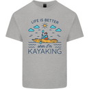 Life is Better When I'm Kayaking Funny Kayak Mens Cotton T-Shirt Tee Top Sports Grey