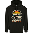 Life is Better on the River Kayak Kayaking Canoe Childrens Kids Hoodie Black