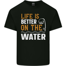 Life is Better on the Water Funny Fishing Mens Cotton T-Shirt Tee Top Black