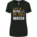 Life is Better on the Water Funny Fishing Womens Wider Cut T-Shirt Black