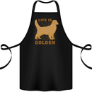 Life is Golden Retriever Dog Cotton Apron 100% Organic Black
