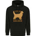Life is Golden Retriever Dog Mens 80% Cotton Hoodie Black