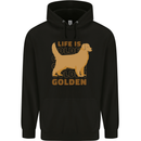 Life is Golden Retriever Dog Mens 80% Cotton Hoodie Black