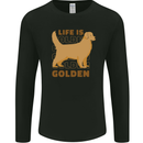 Life is Golden Retriever Dog Mens Long Sleeve T-Shirt Black