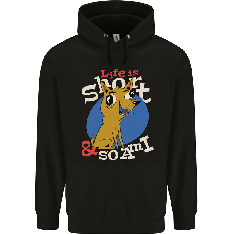 Life is Short Chihuahua Dog Mens 80% Cotton Hoodie Black