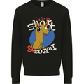 Life is Short Chihuahua Dog Mens Sweatshirt Jumper Black
