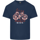 Life is a Beautiful Ride Cycling Bicycle Mens Cotton T-Shirt Tee Top Navy Blue