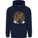 Like Father Son Biker Motorcycle Motorbike Mens 80% Cotton Hoodie Navy Blue