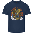 Like Father Son Biker Motorcycle Motorbike Mens Cotton T-Shirt Tee Top Navy Blue