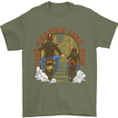 Like Father Son Biker Motorcycle Motorbike Mens T-Shirt 100% Cotton Military Green