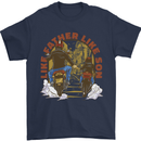 Like Father Son Biker Motorcycle Motorbike Mens T-Shirt 100% Cotton Navy Blue