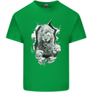 Lion Ripping Through the Fabric Mens Cotton T-Shirt Tee Top Irish Green