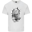Lion Ripping Through the Fabric Mens Cotton T-Shirt Tee Top White