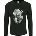 Lion Ripping Through the Fabric Mens Long Sleeve T-Shirt Black