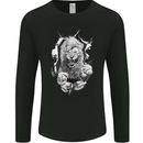Lion Ripping Through the Fabric Mens Long Sleeve T-Shirt Black