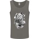 Lion Ripping Through the Fabric Mens Vest Tank Top Charcoal