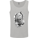 Lion Ripping Through the Fabric Mens Vest Tank Top Sports Grey
