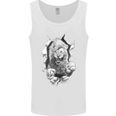 Lion Ripping Through the Fabric Mens Vest Tank Top White