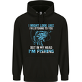 Listening to You Funny Fishing Fisherman Mens 80% Cotton Hoodie Black