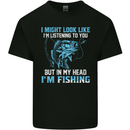 Listening to You Funny Fishing Fisherman Mens Cotton T-Shirt Tee Top Black