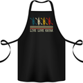 Live Love Kayak Retro Kayaking Design Cotton Apron 100% Organic Black