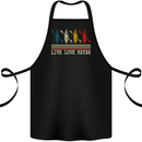 Live Love Kayak Retro Kayaking Design Cotton Apron 100% Organic Black