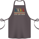 Live Love Kayak Retro Kayaking Design Cotton Apron 100% Organic Dark Grey