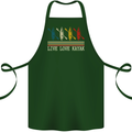 Live Love Kayak Retro Kayaking Design Cotton Apron 100% Organic Forest Green
