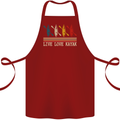 Live Love Kayak Retro Kayaking Design Cotton Apron 100% Organic Maroon
