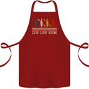 Live Love Kayak Retro Kayaking Design Cotton Apron 100% Organic Maroon