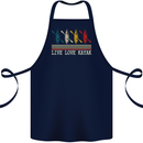 Live Love Kayak Retro Kayaking Design Cotton Apron 100% Organic Navy Blue