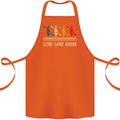 Live Love Kayak Retro Kayaking Design Cotton Apron 100% Organic Orange