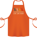 Live Love Kayak Retro Kayaking Design Cotton Apron 100% Organic Orange