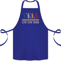 Live Love Kayak Retro Kayaking Design Cotton Apron 100% Organic Royal Blue