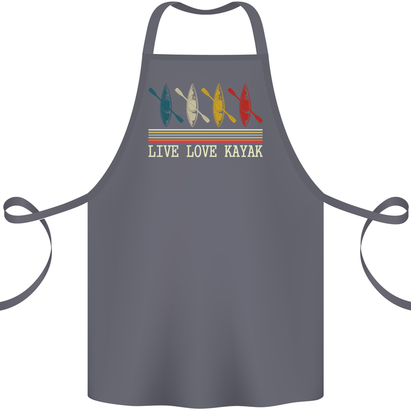 Live Love Kayak Retro Kayaking Design Cotton Apron 100% Organic Steel
