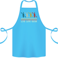 Live Love Kayak Retro Kayaking Design Cotton Apron 100% Organic Turquoise