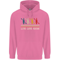 Live Love Kayak Retro Kayaking Design Mens 80% Cotton Hoodie Azelea