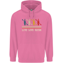 Live Love Kayak Retro Kayaking Design Mens 80% Cotton Hoodie Azelea
