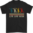 Live Love Kayak Retro Kayaking Design Mens T-Shirt 100% Cotton Black