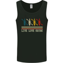 Live Love Kayak Retro Kayaking Design Mens Vest Tank Top Black