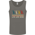 Live Love Kayak Retro Kayaking Design Mens Vest Tank Top Charcoal